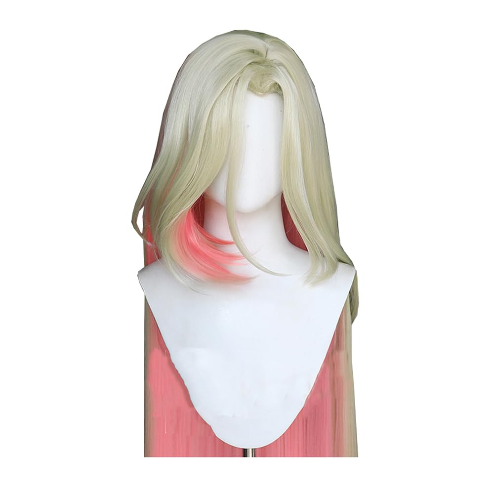 Long Straight Blonde Pink Cosplay Wig for Men with Side Bangs Realistic Anime Game Costume Wig Heat Resistant Synthetic Wigs for Cosplay Party Long Straight Blonde Pink Cosplay Wig for Men with Side Bangs Realistic Anime Game Costume Wig Heat Resistant Synthetic Wigs for Cosplay Party