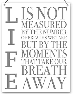 Dorothy Spring Life Is Not Measured By The Number Of Breaths You Take Inspirational Wall Quote Plaque Metal Sign Size 15x20cm