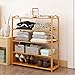 EINFEBEN Badregal 5 Böden Standregal Holzregal aus Bambus,92x67.5x26.5cm Küchenregal Pflanzregal Schuhregal für Bad, Küche, Wohnzimmer,Flur, Sauna,Balkon
