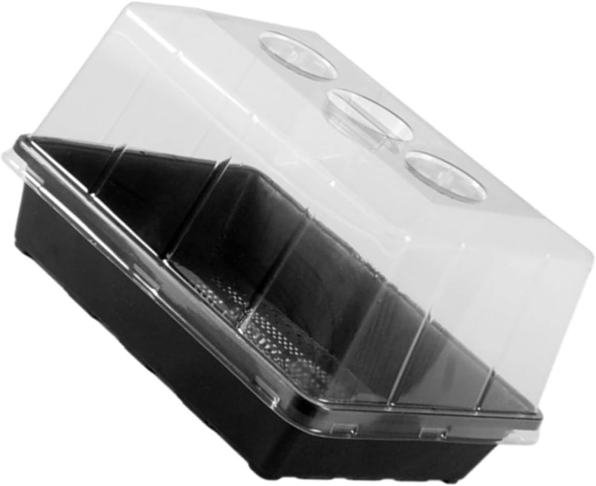 Plastic Plant Seedling Starter Tray Set with Humidity Dome, Elevated Nursery Germination Trays for Succulents and Carnivorous Plants, Greenhouse Accessory for Seed Propagation