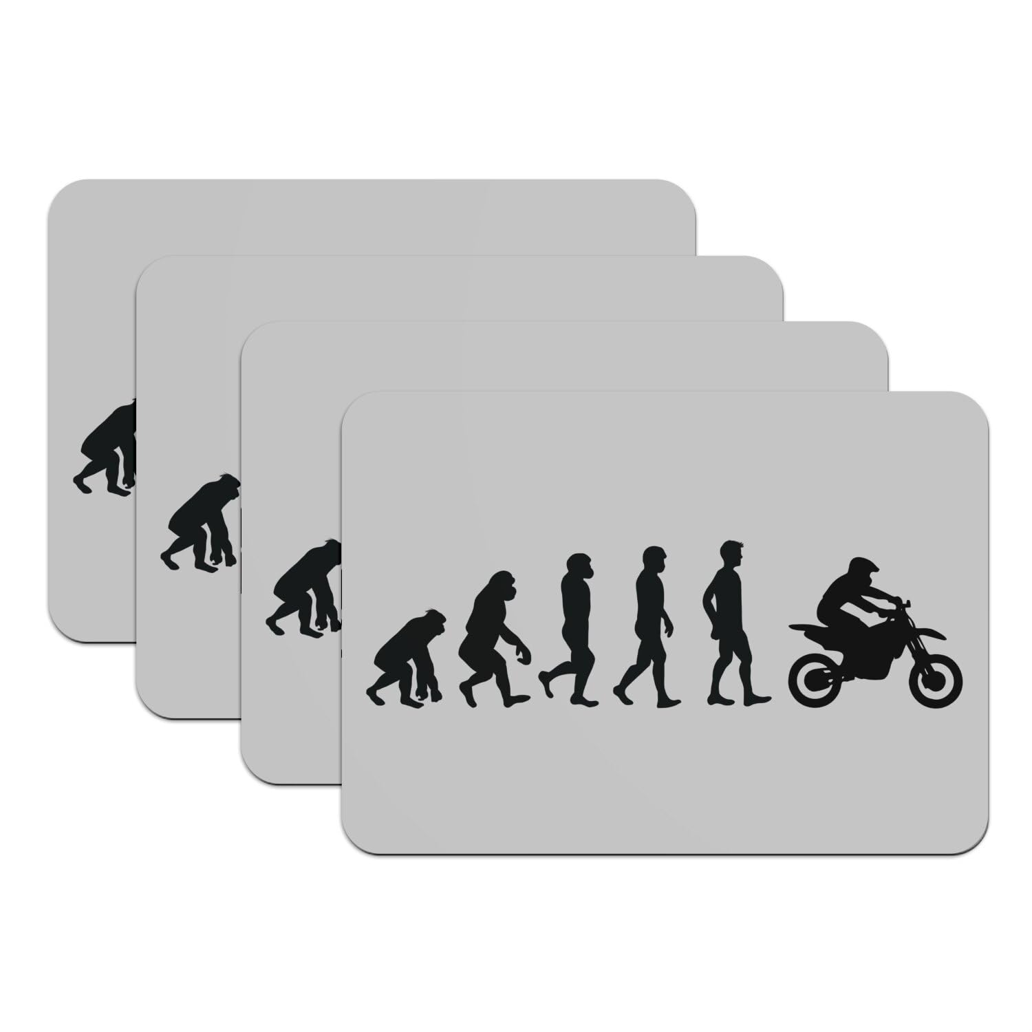 Set de table motocross gris en caoutchouc grand format x4
