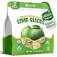 Organic Dehydrated Limes Slices 7.1 Oz | Natural & No Additives No Sugar Added Dried Fruit for Cocktails Garnish, Baking, Cooking, Tea, Drinks & Simmer Pot | Dry Lime for Crafts, Potpourri & Decor (Pack of 2, lime slices)