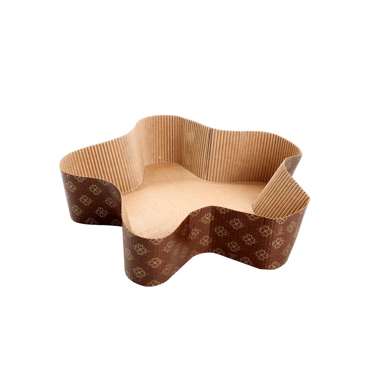Guardini Disposable Star-Shaped Baking Moulds, Set of 3, 25 x 21 cm, 500 g Maximum Amount of Dough, Parchment Paper, Beige