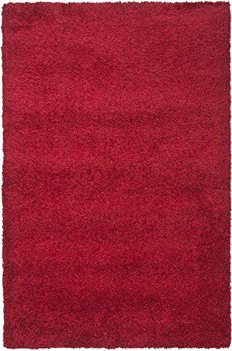 Image of Shaggy Floor Carpets for Living Room, Elegant Bed Side Runner Carpet, Sofa Area Pooja Room Carpet,(6x9 Feet, Red)