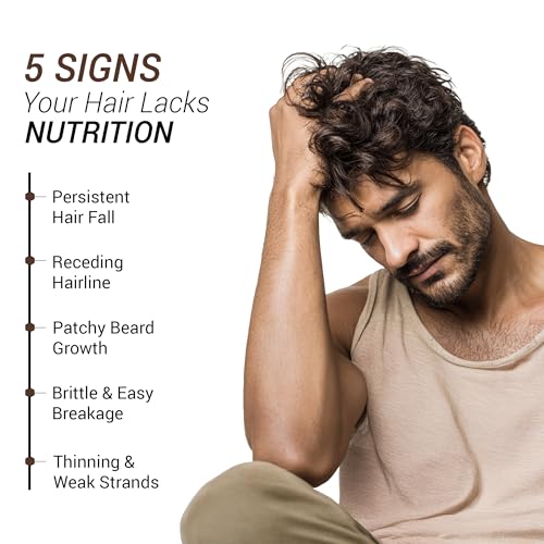Image of Be. Handsome Biotin Tablets for Hair Growth & Beard Enhancement for Men | B12 Vitamin Tablets with Pumpkin Seed Oil, Sesbania Extract & Vitamins | Hair & Beard Health | 60 Veg Capsules | 30 Day Supply