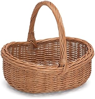 Prestige Wicker Willow Basket with Handle, Natural, 43x36x35 cm