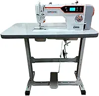 Máquina de Costura Reta Direct Drive 5500ppm com Bancada Compacta 85cm, 550W, 110V/220V, Lubrificação Automática, Tampo em Fórmica (220, Volts)