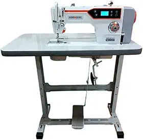 Máquina de Costura Reta Direct Drive 5500ppm com Bancada Compacta 85cm, 550W, 110V/220V, Lubrificação Automática, Tampo em Fórmica (220, Volts)