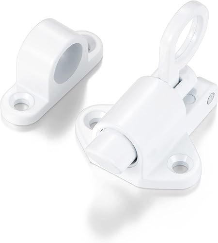 Miniatura 1 de 6 paquetes de pestillos de cierre automático, cerradura de puerta de resorte blanco, cierre de perno resistente, cerradura de puerta deslizante de