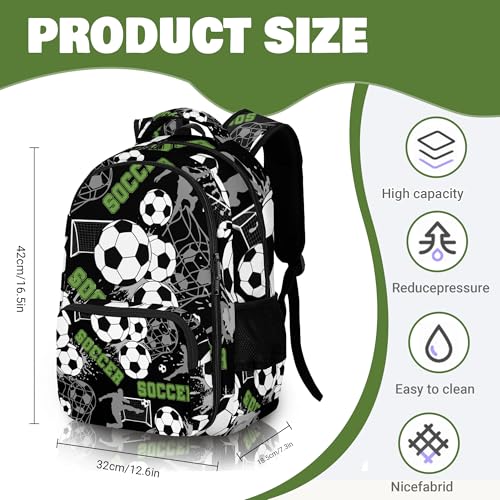 Soccer Backpack for Boys,Kids Large Capacity Soccer Backpack for School Travel Outdoor 16.5inch4
