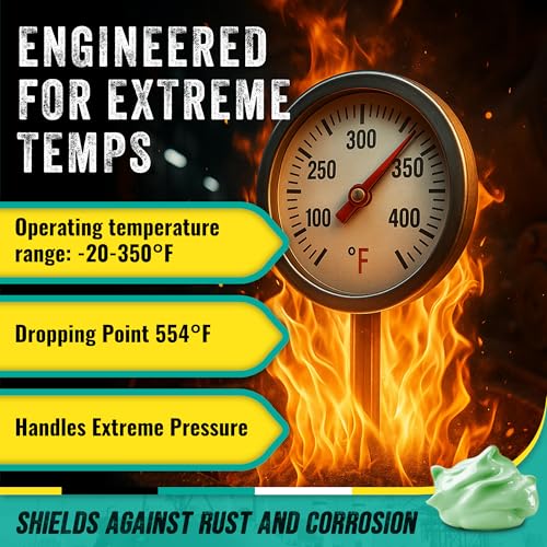 Image of Ultra Heavy Duty Green Grease Tube (14oz, 10 Pack) for Grease Gun - NLGI 2 Lithium, High Temp Waterproof Marine Grade, Rust Resistant Wheel Bearing Lubricant for Auto, Farm & Home Use - American Made.