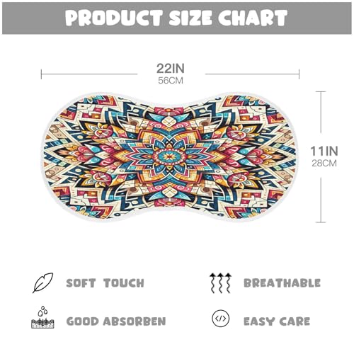 Mandala Burp Cloths Cotton Baby Washcloths,Large 22x11in Burping Cloth Absorbent and Soft for Newborn Baby Boys and Girls,1 Pack4