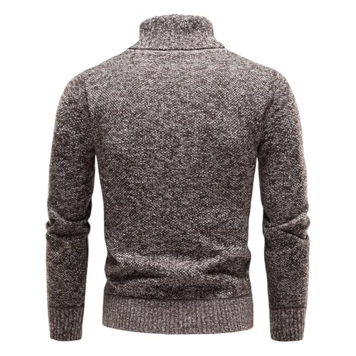 Men's Thick High Neck Sweater Winter Fleece Pullover Slim Fit Warm Long Sleeve Casual Jumper Elastic Knit Top2