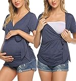 Bequem Stillen unterwegs, Der Einsatz unter dem V-Ausschnitt im Wickel-Look lässt sich dezent beiseiteschieben, wenn dein Baby Hunger hat.