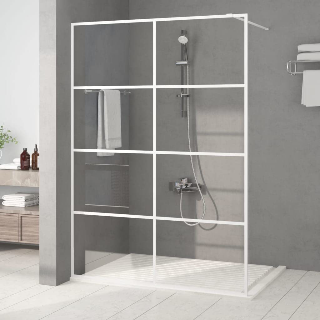 Parete Doccia Walk in Bianca 140x195 cm Vetro Trasparente ESG,Parete per Doccia Walk-in,Parete Doccia,Componenti Doccia,Pareti Doccia-152144