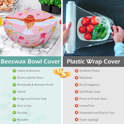 5Pcs Reusable Beeswax Elastic Bowl Covers for Bread Proofing and Food Cover - image 7