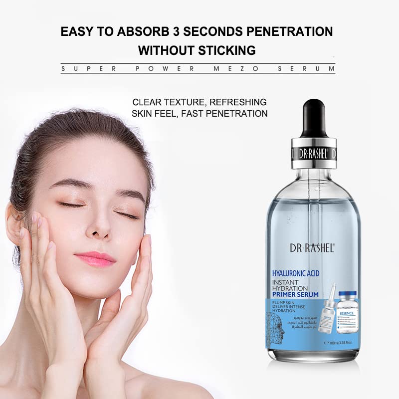 DR.RASHEL Dr Rashel Hyaluronic Acid Instant Hydration Primer Serum | Hydration, Moisturizer - Anti-Aging And a Youthful Glow, Size 100ML (3.38 FL Oz) Pack of 1