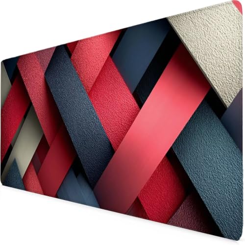 Tapis de souris XXL rose géométrique, idée cadeau esthétique de bureau