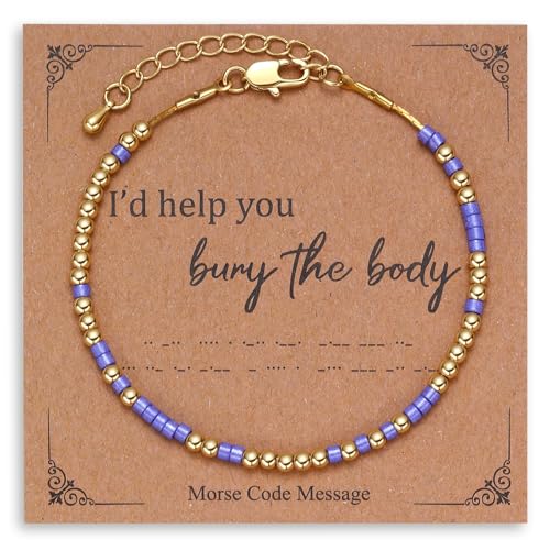 Image of GINAZL Morse Code Bracelet: I'll Help You Bury the Body, Friendship Bracelet Couple Bracelets Birthday Gifts for Women