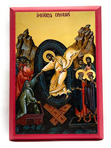 Wooden Byzantine Orthodox Christian Icon The Resurrection of Jesus Christ/Pascha/Holy