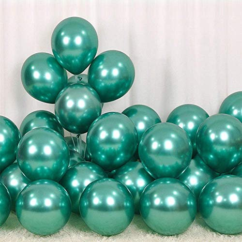 Dekoracyjne balony lateksowe 25 cm - chromowane balony imprezowe w kolorze zielonym - 100 szt