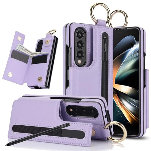 Coque Samsung Z Fold 3 5G portefeuille en cuir avec fentes pour carte