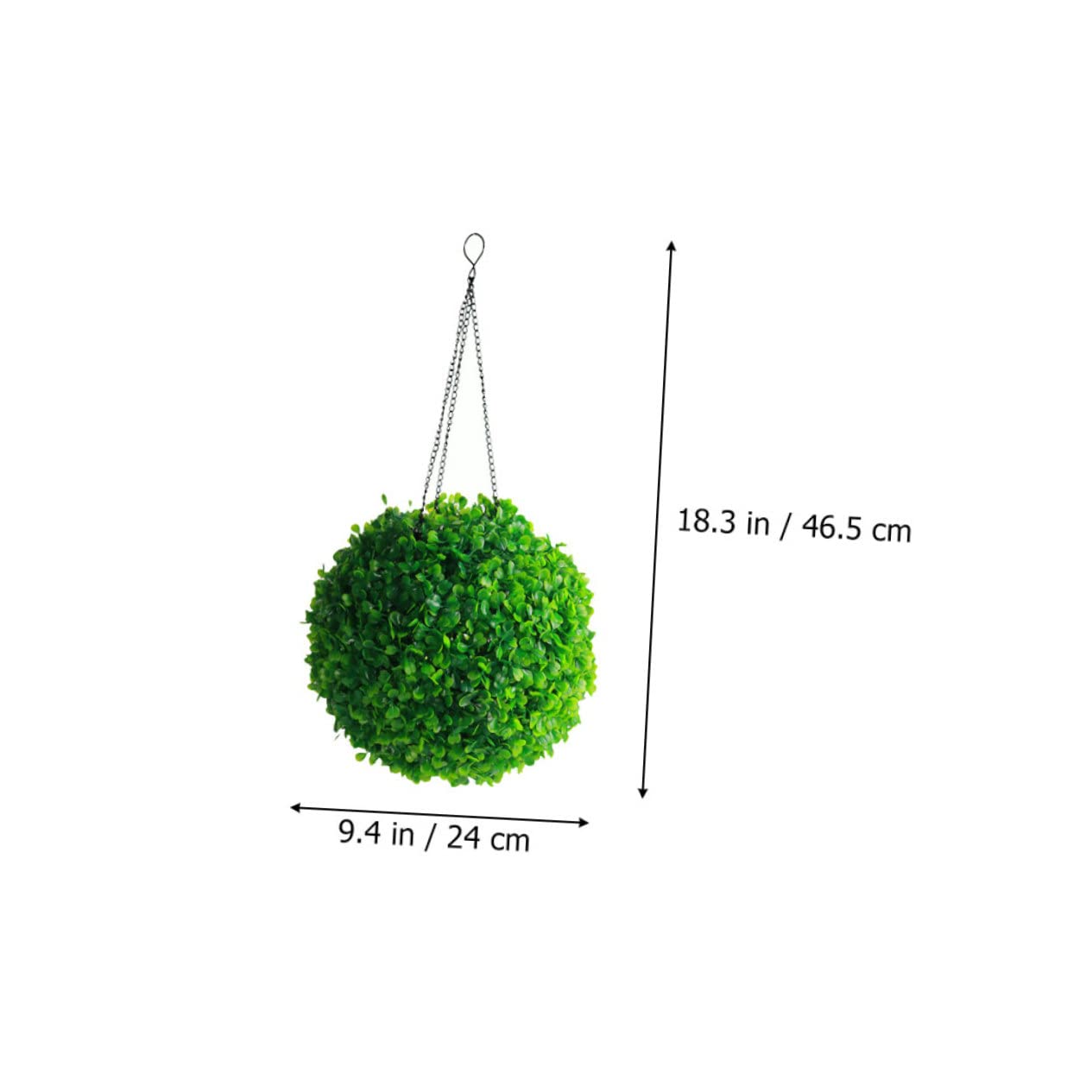 Amosfun Solar Hängelampe für Garten Künstliche Buchsbaumkugel mit LED Beleuchtung Grün mit Hängekette Kunststoff und Eisen