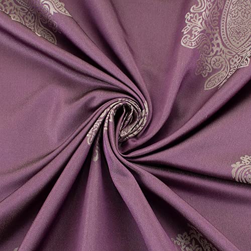 Image of Deco Window Polyester Semi Blackout Curtains 5 feet Long Set of 2, Room Darkening (Eyelet,Amethyst, 3.5X5FT) Curtains for Bedroom and Living Room