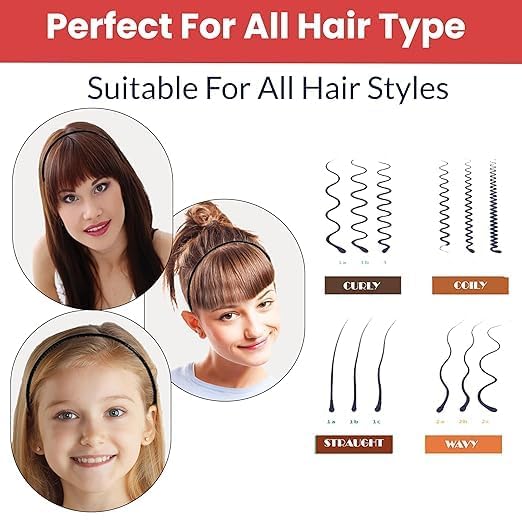 Image of Pack of 6 Black Hairbands for Girls, Women & Kids | Stylish & Fancy Headbands | Cute Hair Accessories for Party, School & Outings + 1 Black satin Scrunchie free
