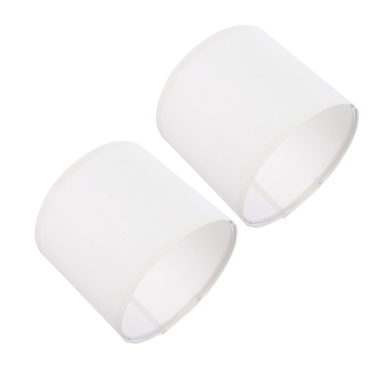 Abat-Jour Cylindrique en Lin Fin Écru Lot de 2 20X18 CM pour Lampes de Table Intérieur Facile à Poser pour Chambre et Bureau