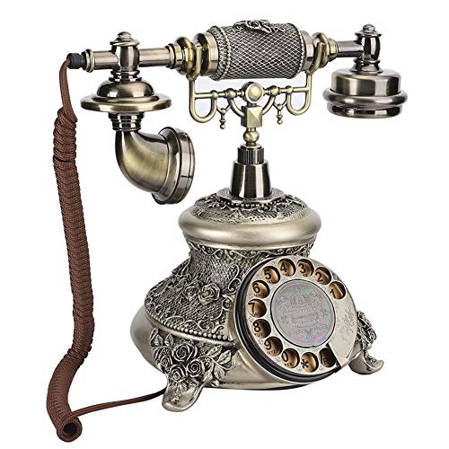 Vintage Telephone,Classical Vintage Turntable Rotary Dial Desktop Phone Landline Support Re-dial,Antique Old Fashioned Telephone Decoration,for Living Rooms/Office/Hotels