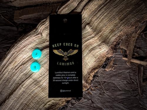 Lumimod High Brightness Glow Washers, Use for Zipper pulls on Tactical Packs, Tent Camping, Night time Running Shoes, Key fobs, Fishing, Hunting, EMT Equipment, Pets. - 2X Green Washers (Green)