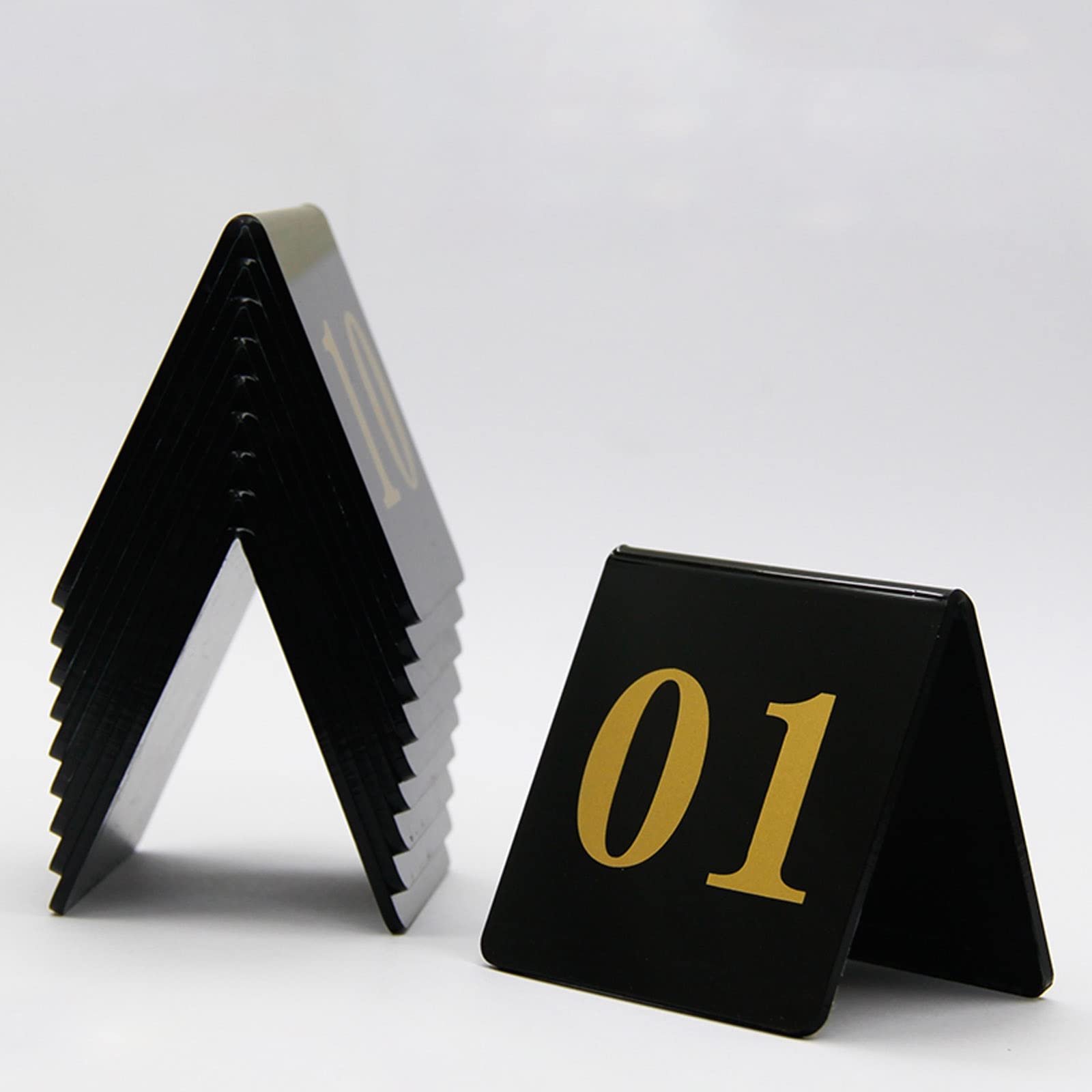 MYUYEE Table Number Cards Stackable Table Number Cards, Double-Sided Signs Plates, Easy To Stack Up Table Signs, Perfect For Restaurants, Establishments Special Events (1 To 25-8 * 8Cm)
