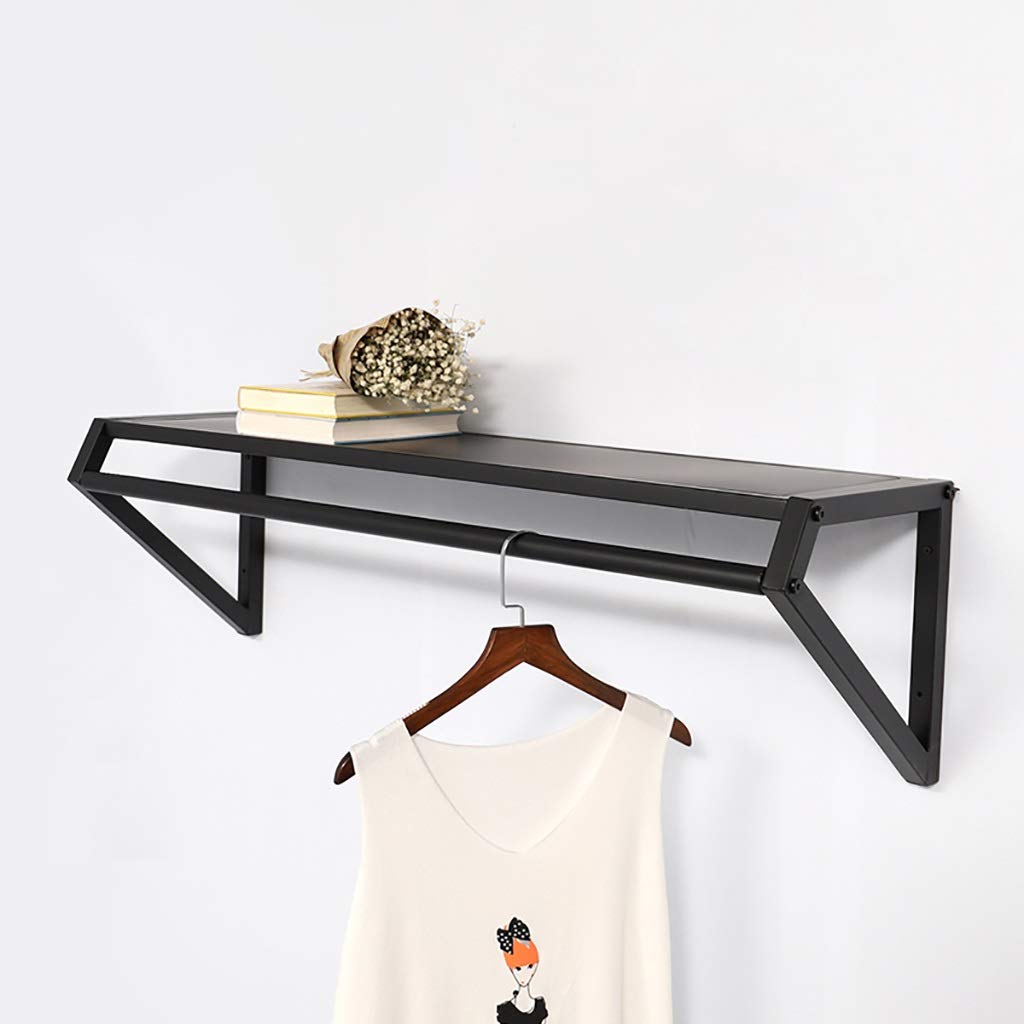 HPTHLY Wall Mounted Clothes Racks For Hanging Clothes,Garment Display Shelf,Clothes Hanging Rack For Storage,Iron Finished-Length 100/120Cm (100 * 30 * 30Cm)