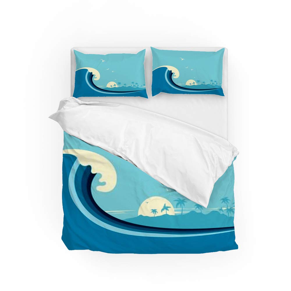 Parure de lit Tropical Island en microfibre douce pour chambre style évasion
