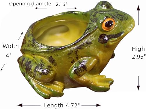 Miniatura 2 de XZJMY Macetas para suculentas, macetas para decoración de rana, macetas pequeñas para suculentas, lindas macetas de cactus, macetas de jardín para