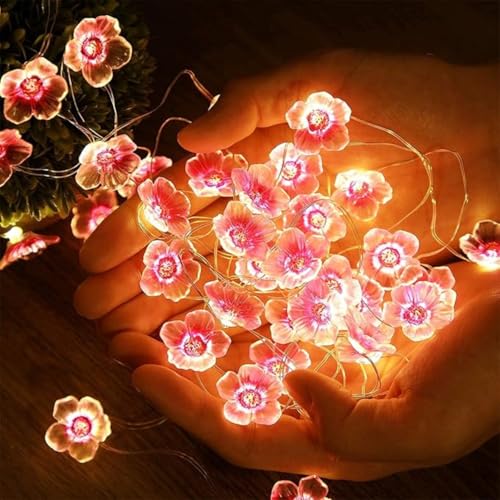 Image of 3 -Meter Waterproof Copper Wire Tulip Flower Fairy Lights, USB-Powered with 30 Warm White LEDs for Diwali, Christmas, Valentine's Day, and Decorations (Warm White Colour) Brand