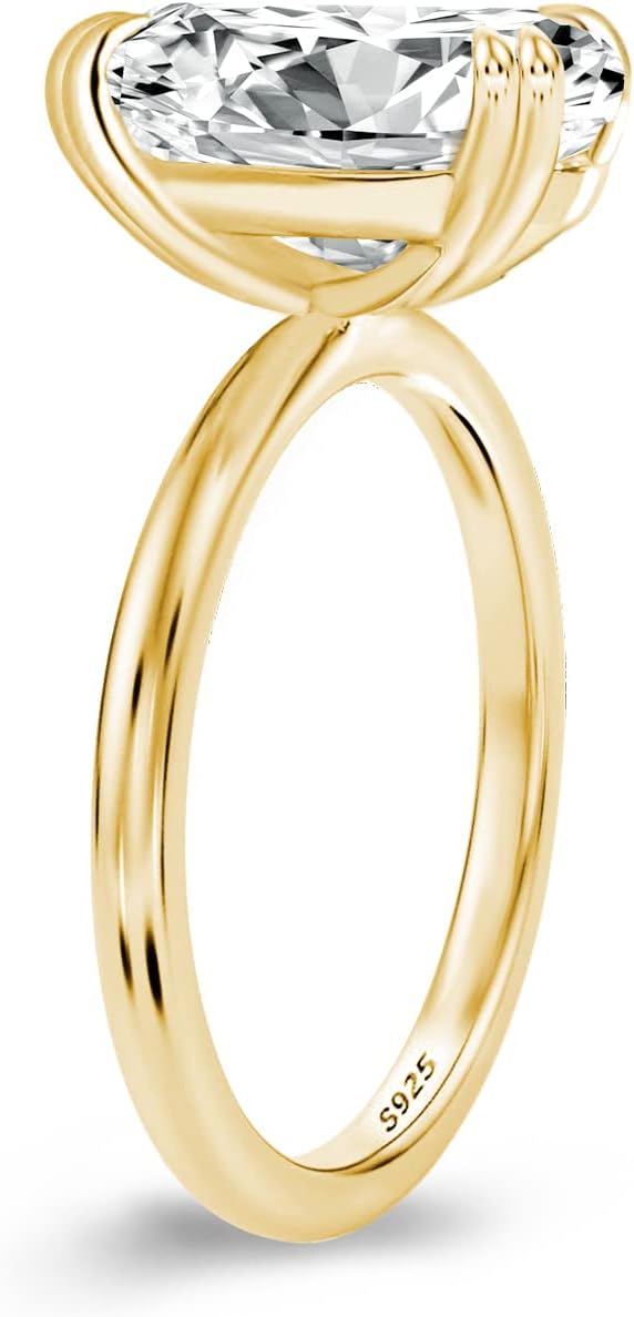 5CT Stunning Oval Cut Engagement Ring for Women, 925 Sterling Silver 5A Grade Cubic zirconia Promise Ring - Image 2