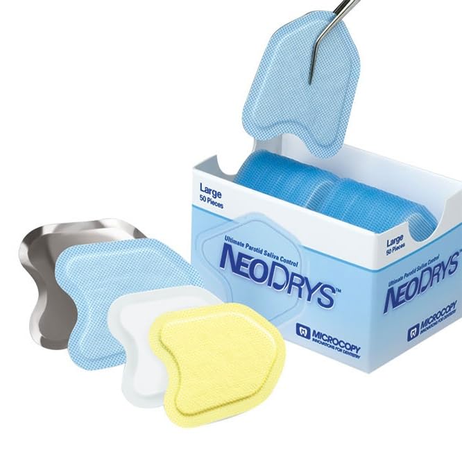 AmeriCan Goods 50/pk Dental Absorbent Pads Large Blue Saliva Absorbents N-Drys Reflective Pedo Moisture Control