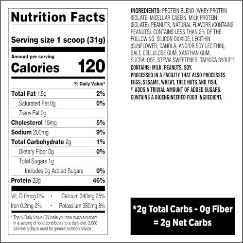 Image of Quest Nutrition Peanut Butter Protein Powder, 23g Protein, 1g Sugar, Low Carb, Gluten Free, 3 Pound, 43 Servings