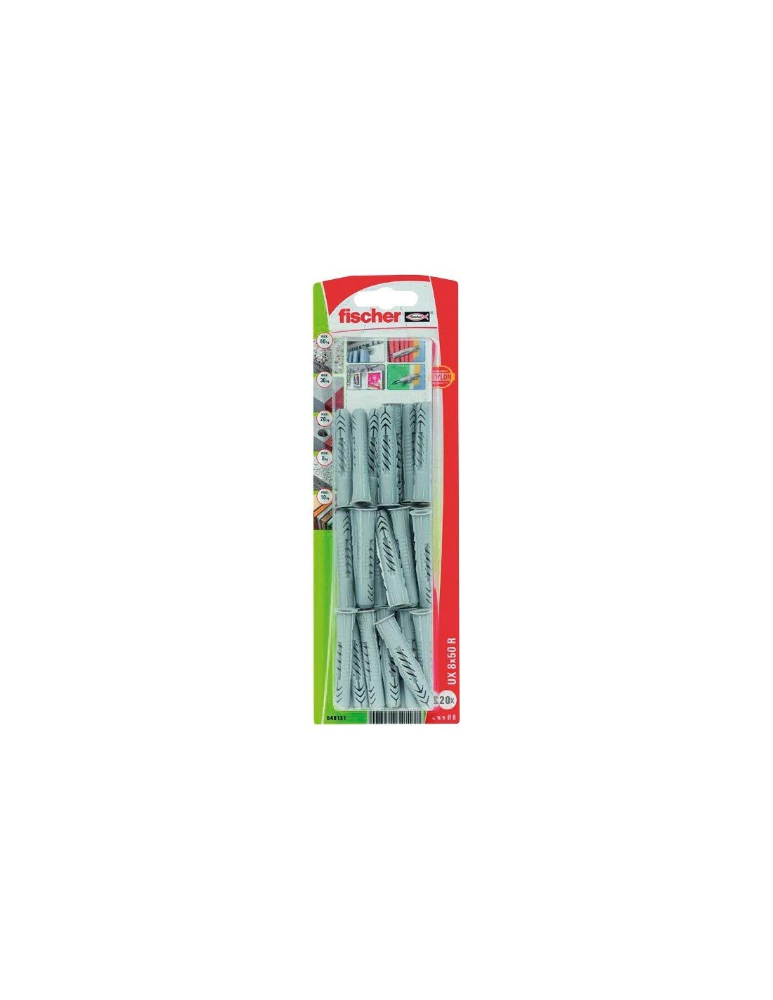 Cheville multimat UX 8x50r fischer pour fixation polyvalente