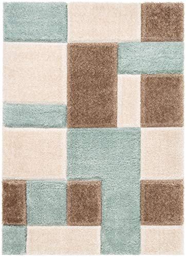 Image of SWEET HOMES. Super Ultra Soft 3D Shaggy Handcrafted Anti-Skid Silk Touch Carpet, Size 3X5 Feet, Colour, Beige /Green /Ivory