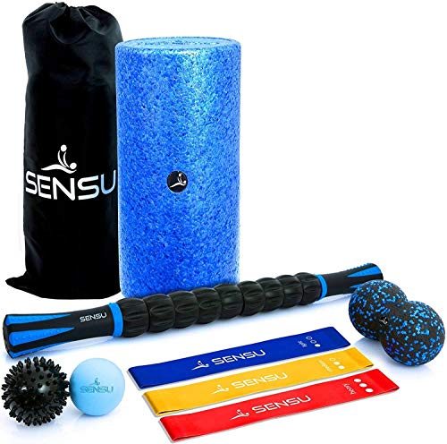 Sensu 9-in-1 Foam Roller Set – Muscle Rollers Set Includes Peanut Ball, 3