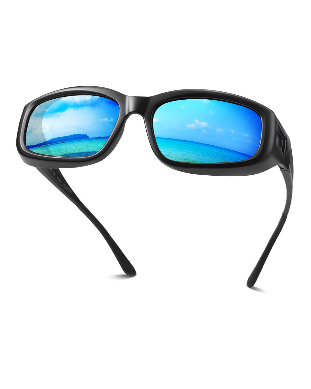 Meeloog Polarisierte Überbrille für Damen Herren UV400 Sonnenbrille für Brillenträger Sport DEMST0070