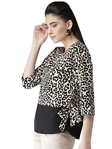 Image of Style Quotient Women Black & Brown Cheetah Print Top