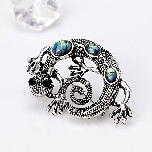 Broche lézard argent et nacre d'ormeau, le cadeau idéal et unique - 3