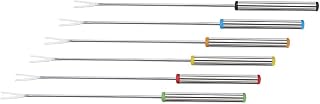 Stainless Steel Fondue Forks Dessert Server Skewer Fondue Pot Forks Cheese Fondue Forks Kitchen Tool Tableware BBQ Fork Grill Fork Steak Fork Perfect for Cheese Meat Chocolate (random, One Size)