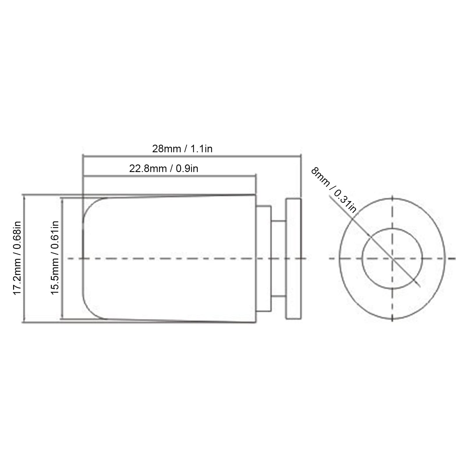 DEWIN Silenziatore Pneumatico Scarico 4 Pezzi Filettatura Esterna PSF-8
