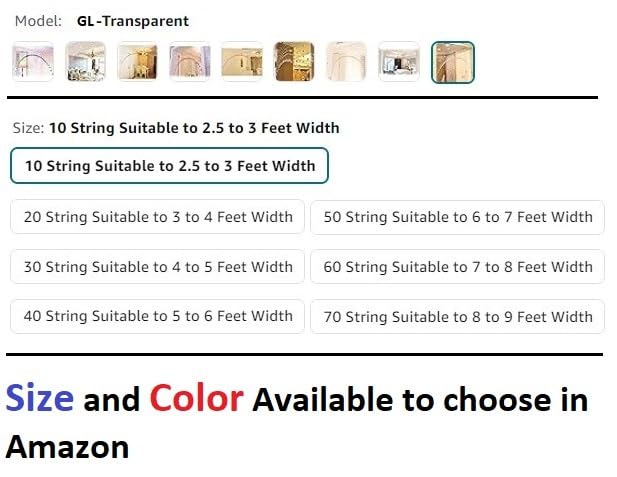 Crystomist CM 20 Lines 100% Glass Drops, Acrylic Bead, Strings Hanging Crystal Curtain 20 Strings Suitable to 3 to 4 Feet Width