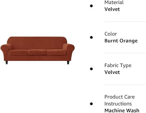 Miniatura 8 de Henbula Fundas elásticas para sofá, fundas de terciopelo grueso para sofá de 3 cojines, funda suave para sofá de 3 cojines, protector de muebles